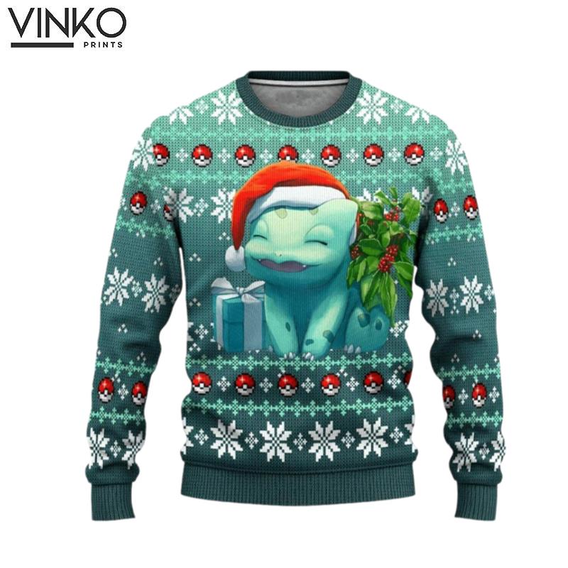 Pokemon Santa Bulbasaur Ugly Christmas Sweater