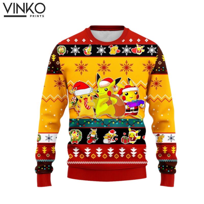 Pokemon Santa Pikachu Gift Ugly Christmas Sweater