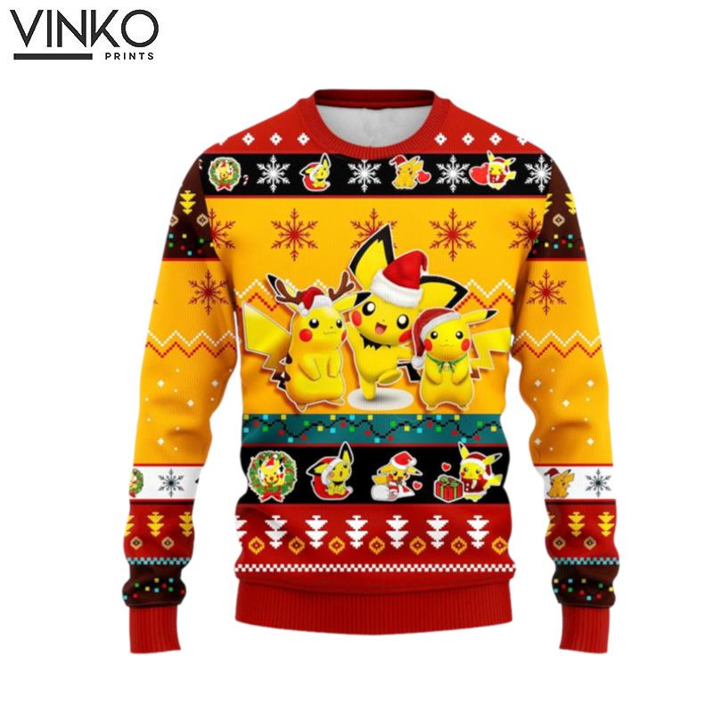 Pokemon Santa Raichu And Pikachu Ugly Christmas Sweater