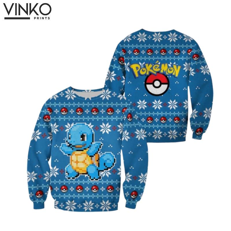 Pokemon Squirtle Custom Ugly Christmas Sweater