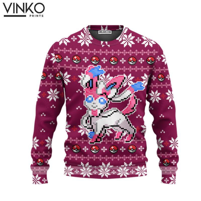 Pokemon Sylveon Merry Christmas Funny Gift Ugly Christmas Sweater