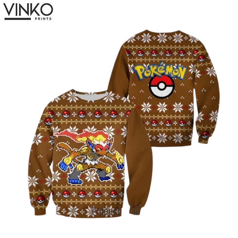 Pokemon Vingate Nitendo Art Infernape Ugly Christmas Sweater