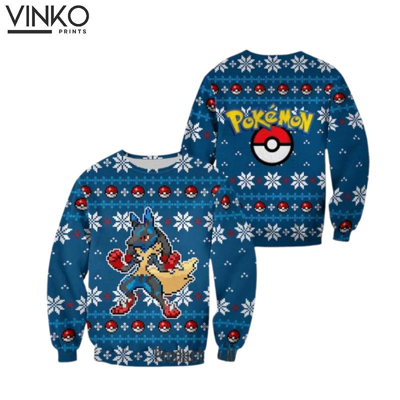 Pokemon Vintage Nitendo Lucario Ugly Christmas Sweater