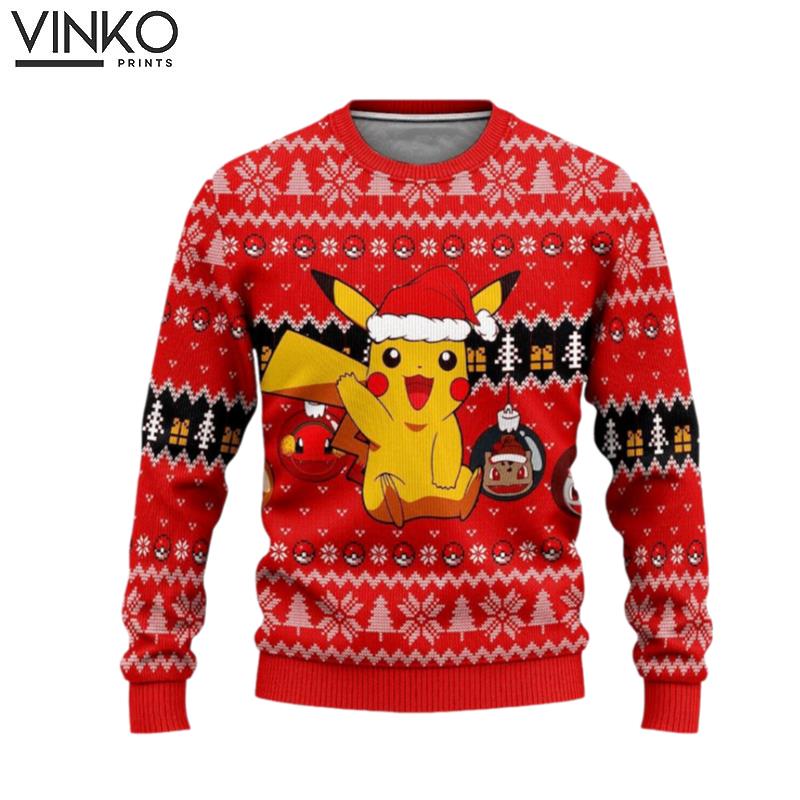 Pokemon Vintage Santa Pikachu Ugly Christmas Sweater