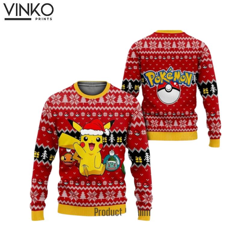 Pokemon Vintage Santa Pikachu Ver 2 Ugly Christmas Sweater