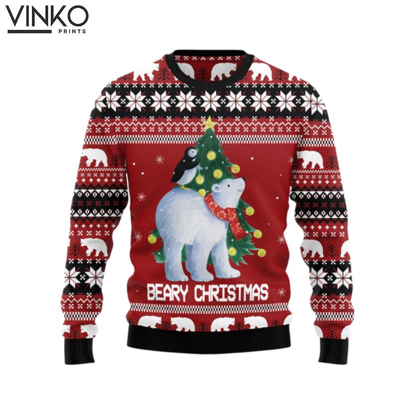 Polar Bear Beary Xmas T2711 Ugly Christmas Sweater