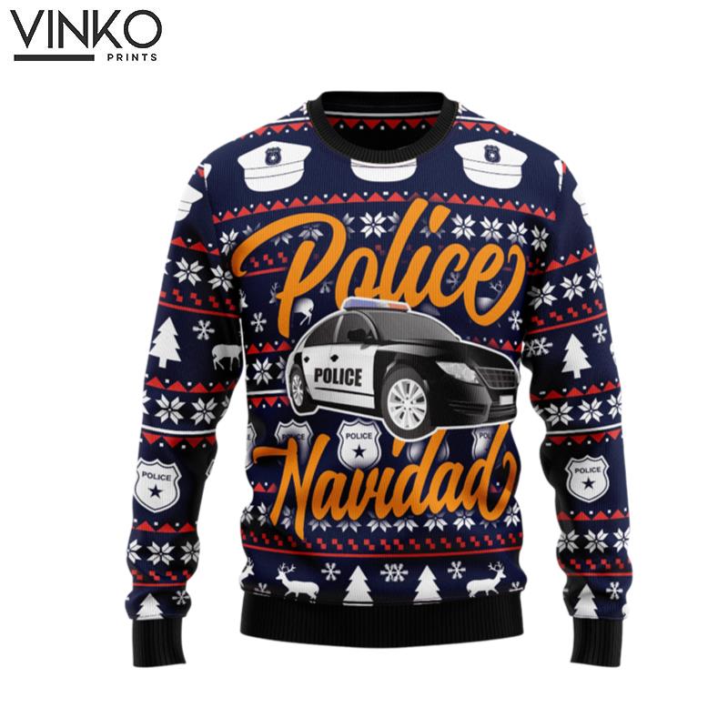 Police Navidad HT92401 Ugly Christmas Sweater