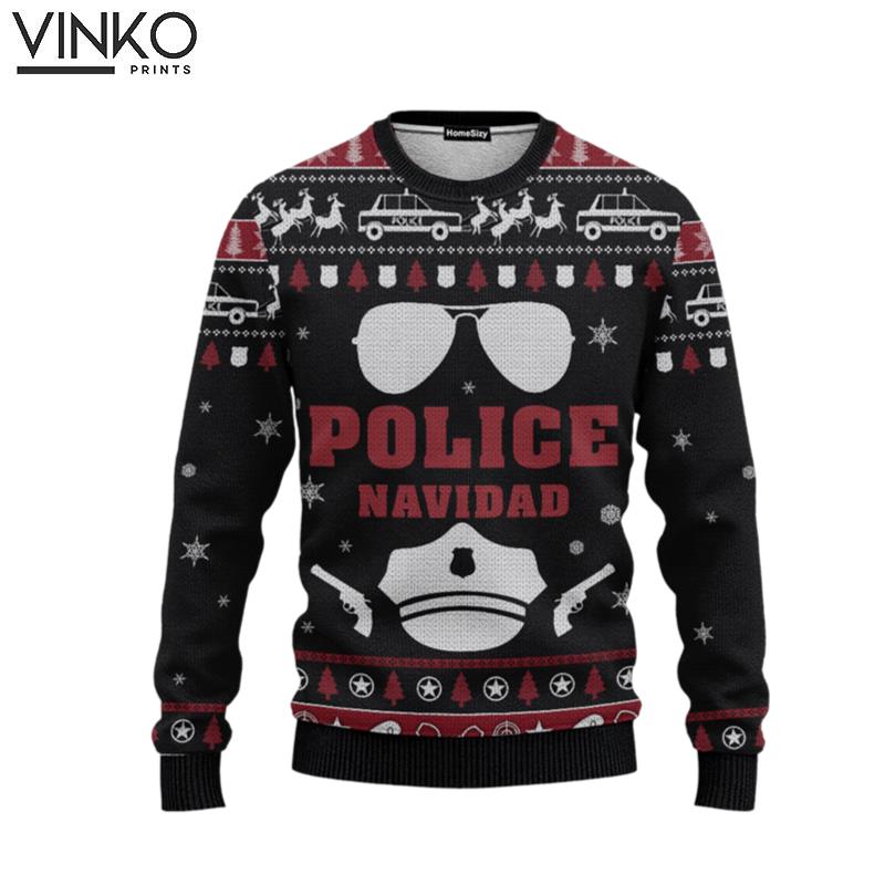 Police Navidad Ugly Christmas Sweater