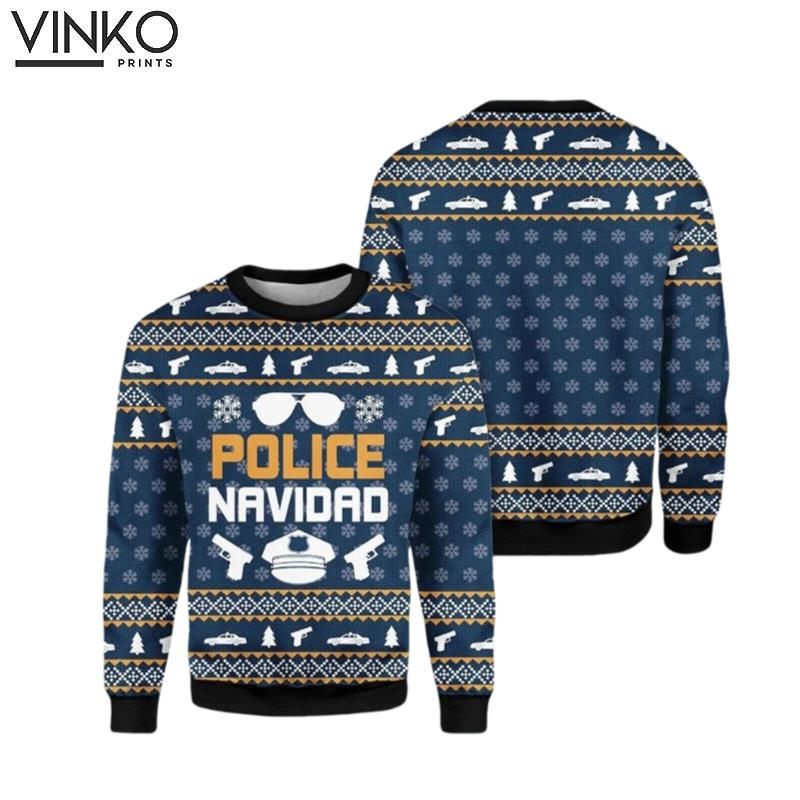 Police Navidad Xmas Ugly Christmas Sweater