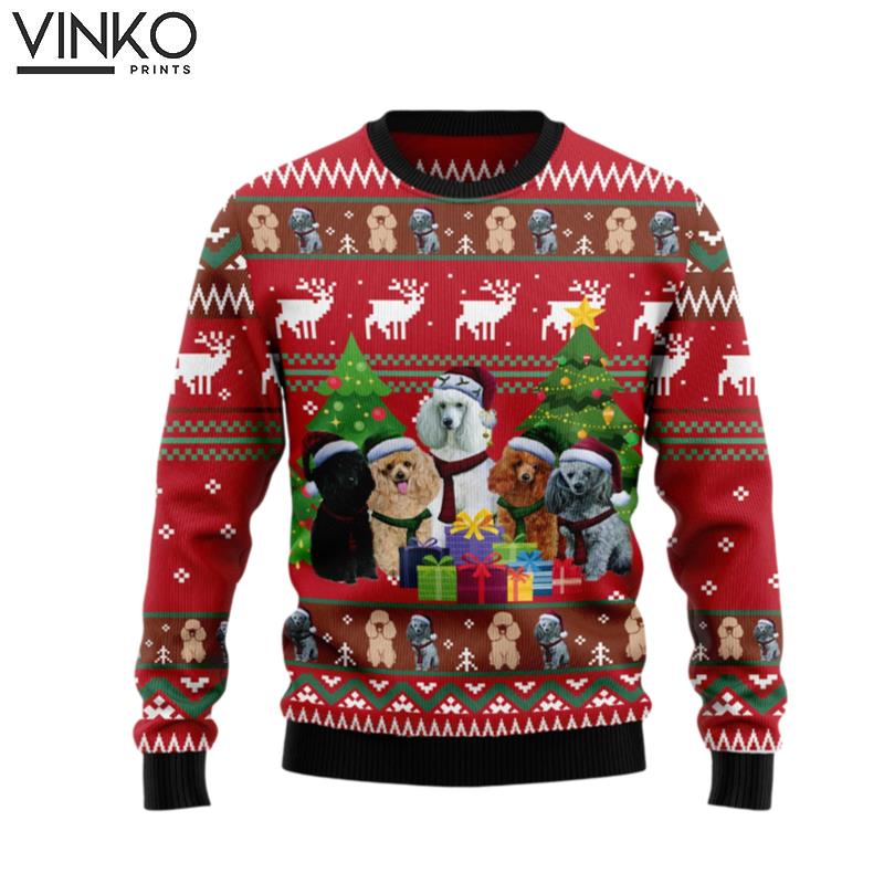 Poodle Family Snow D1011 Ugly Christmas Sweater