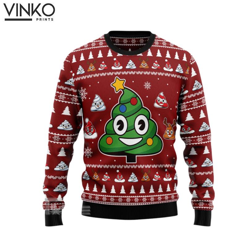 Poop Christmas Tree Emoji Funny Ugly Christmas Sweater