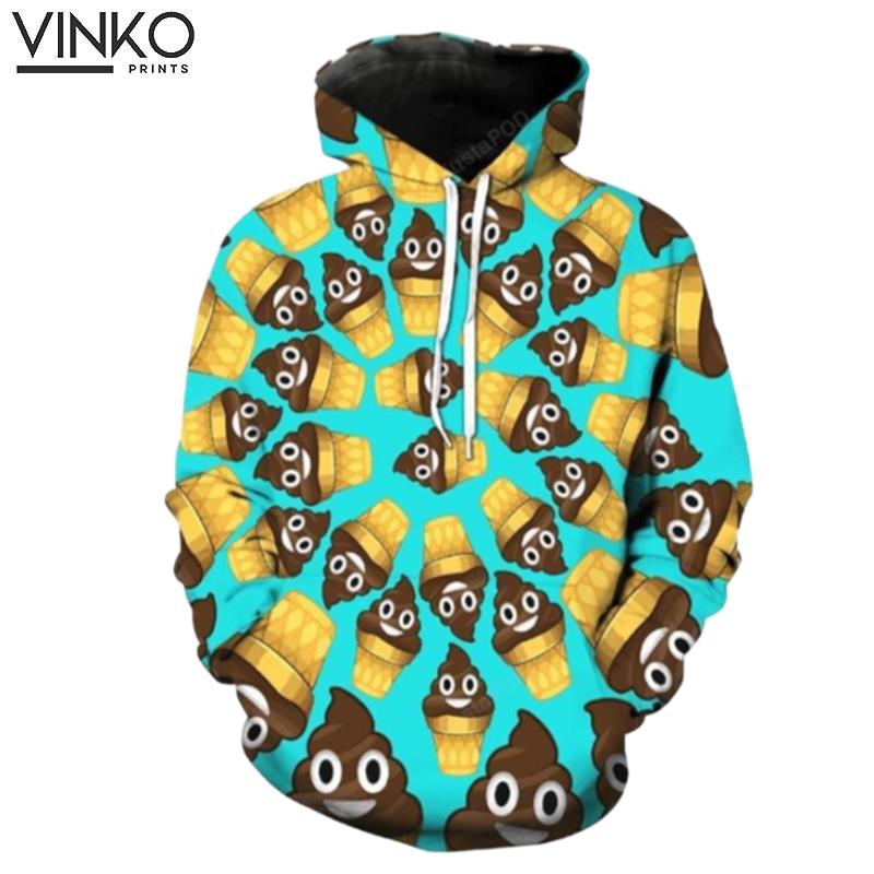 Poop Emoji Ice Cream Cone Hoodie