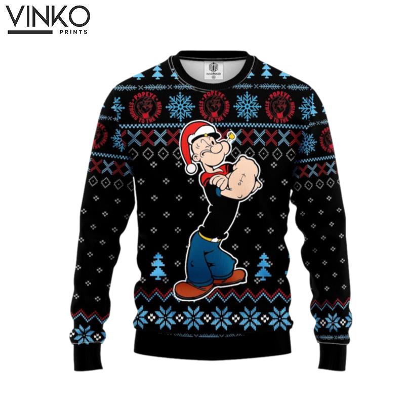 Popeye Strong To The Finish Ugly Christmas Sweater