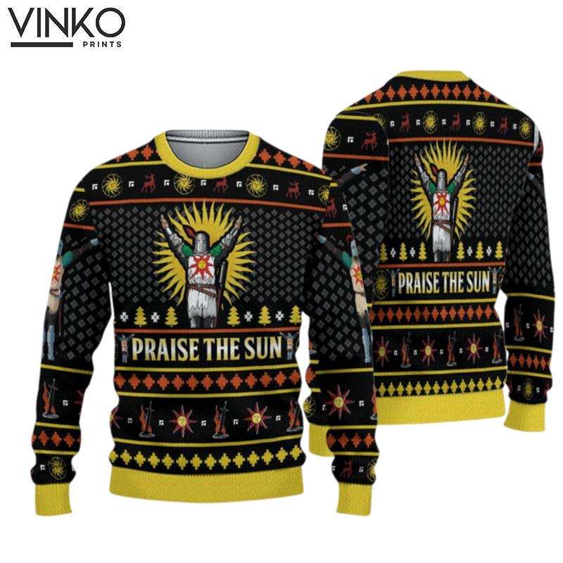 Praise the Sun Dark Soul Dark Soul Ugly Christmas Sweater