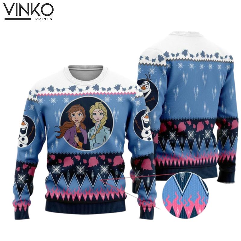 Princess Elsa And Anna Disney 3D Ugly Christmas Sweater