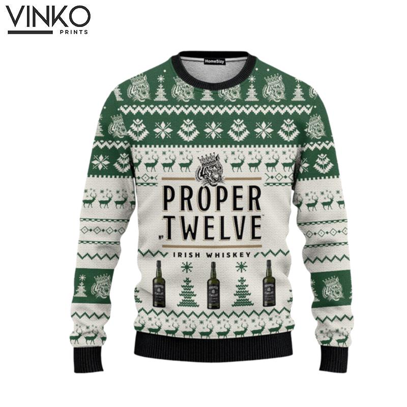 Proper Twelve Irish Whiskey Ugly Christmas Sweater