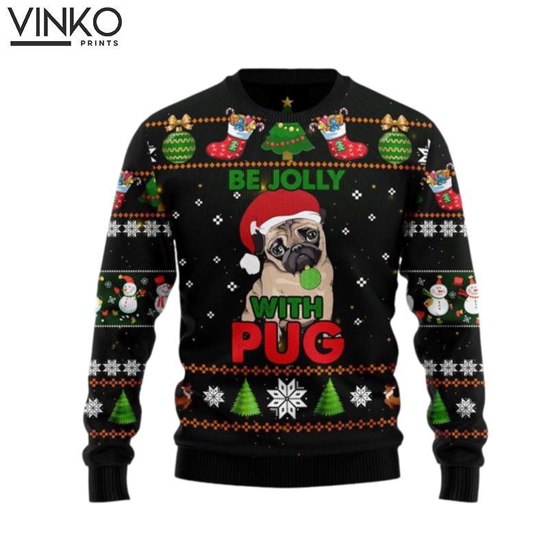 Pug Be Jolly Funny Family Gifts Christmas Outfits Gift Ugly Christmas Sweater