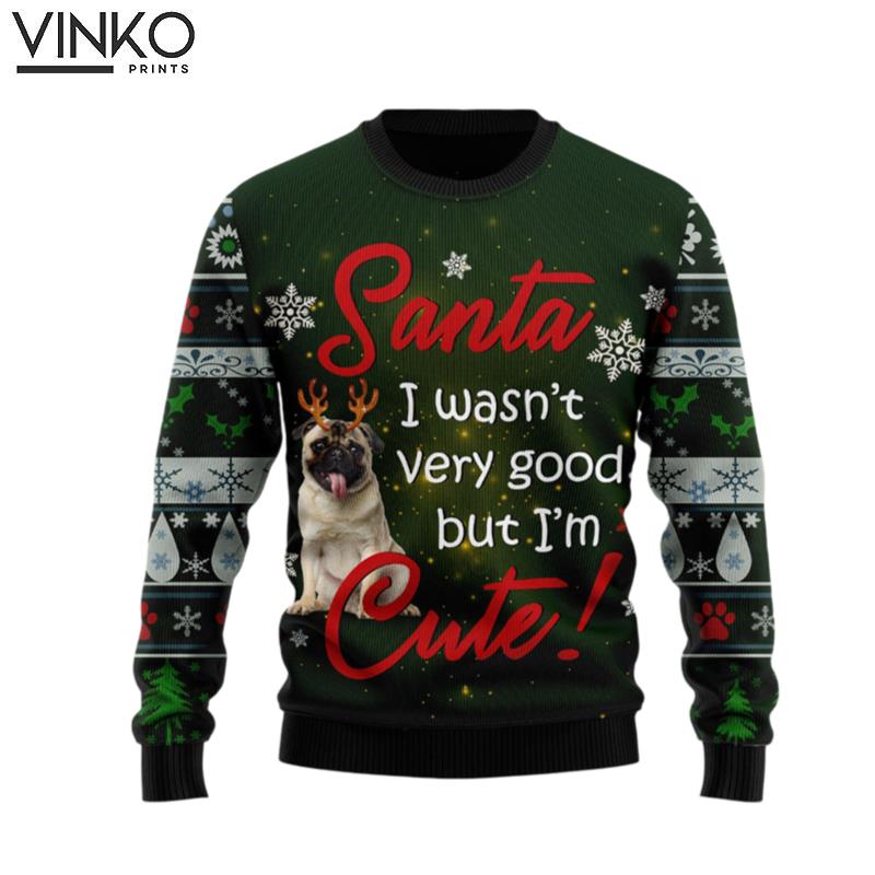 Pug I'm Cute TY1011 Ugly Christmas Sweater