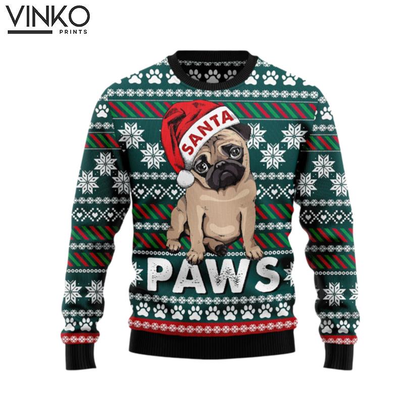 Pug Santa Paws TY309 Ugly Christmas Sweater