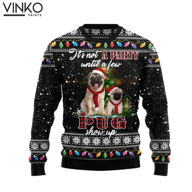 Pug Show Up D1111 Ugly Christmas Sweater