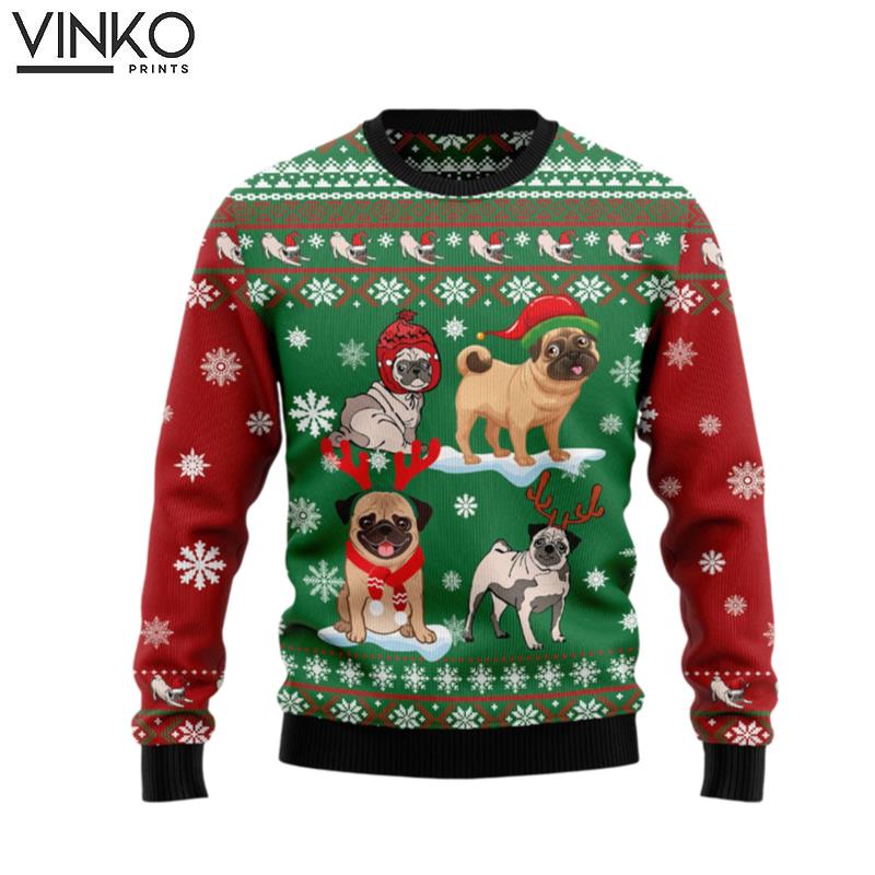 Pug Snow Day D1011 Ugly Christmas Sweater