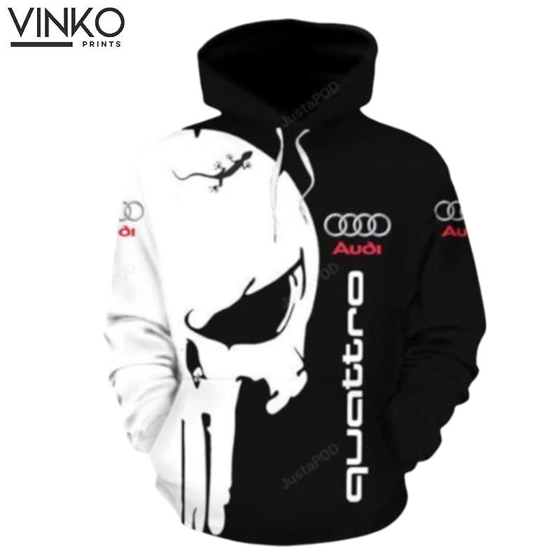 Punisher Skull Audi Quattro Men And Women Punisher Skull Audi Quattro Audi Quattro Hoodie