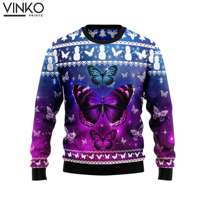 Purple Butterfly D0610 Ugly Christmas Sweater