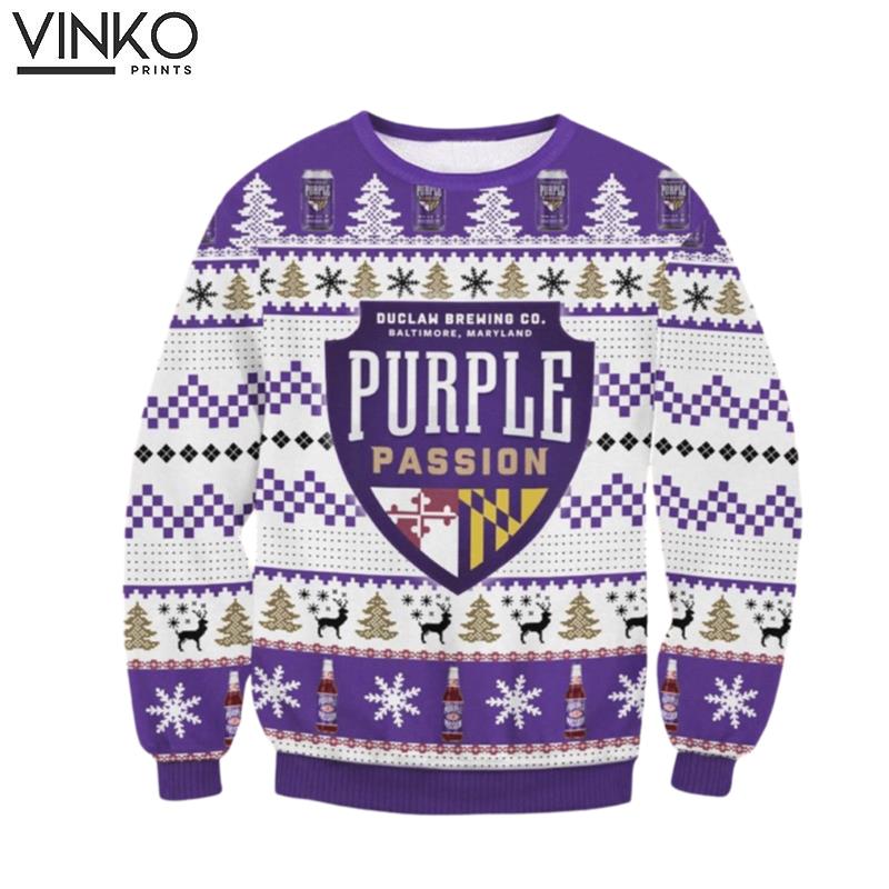 Purple Passion Beer Ugly Christmas Sweater