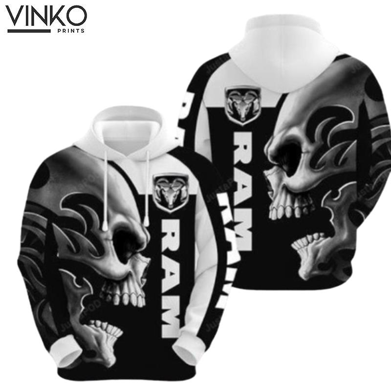 Ram Trucks Skull Black White Ram Trucks Ram Trucks Hoodie