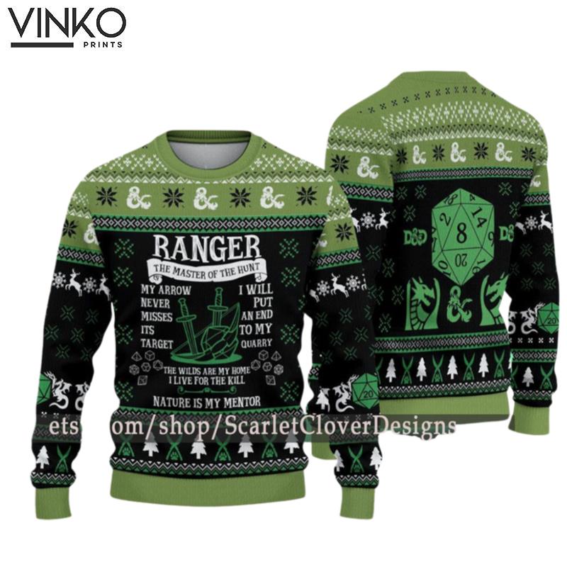 Ranger DnD Gaming PREMIUM Ugly Christmas Sweater