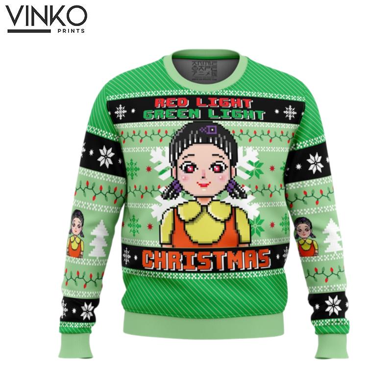 Red Green Light Squid Game Ugly Christmas Sweater