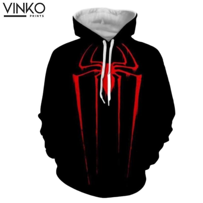 Red Spider Black Hoodie