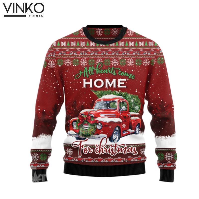 Red Truck Home Christmas Ugly Christmas Sweater