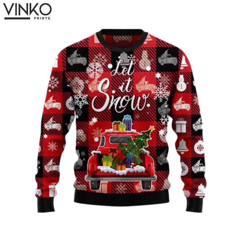 Red Truck Let It Snow T810 Ugly Christmas Sweater