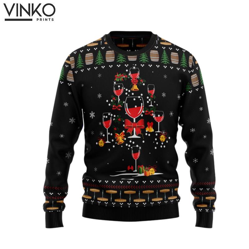 Red Wine Christmas T110 Ugly Christmas Sweater