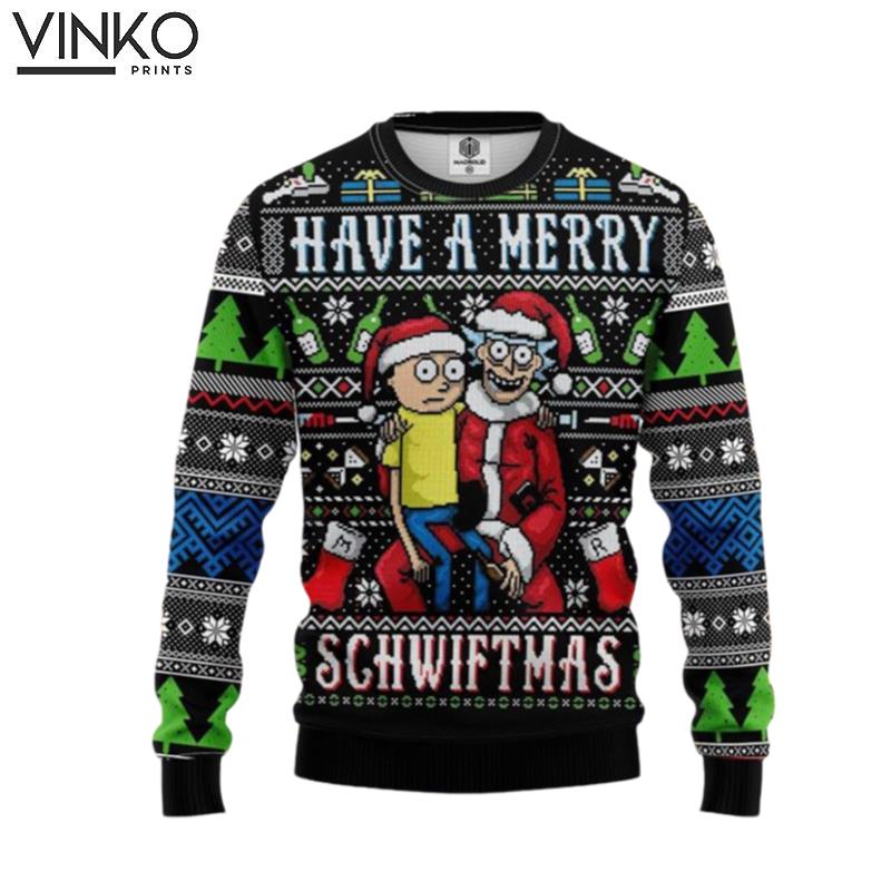 Rick And Morty Have A Merry Schwiftmas Ugly Christmas Sweater