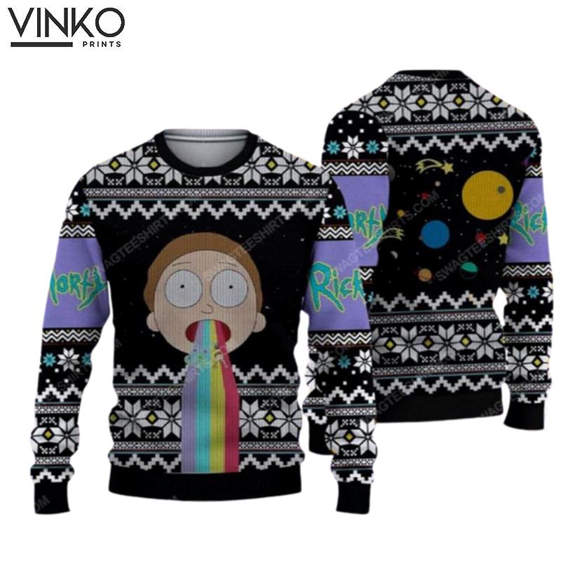 Rick And Morty Time To Get Riggy Wrecked Son Ugly Chrismas Ugly Christmas Sweater