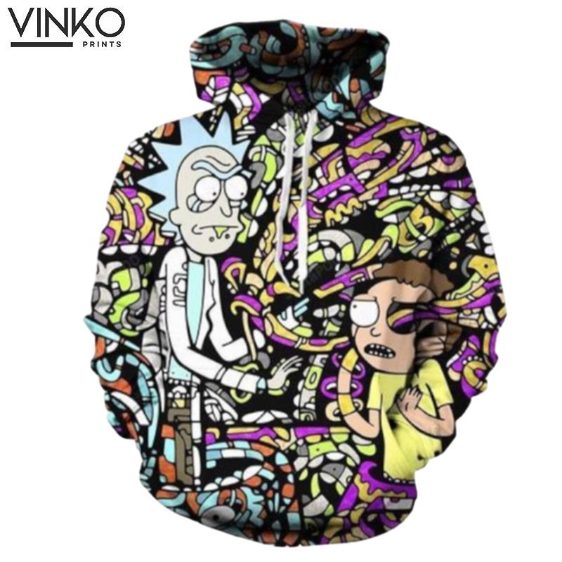 Rick And Morty Trippy And Pered Custom Rick And Morty Trippy Graphic Hoodie