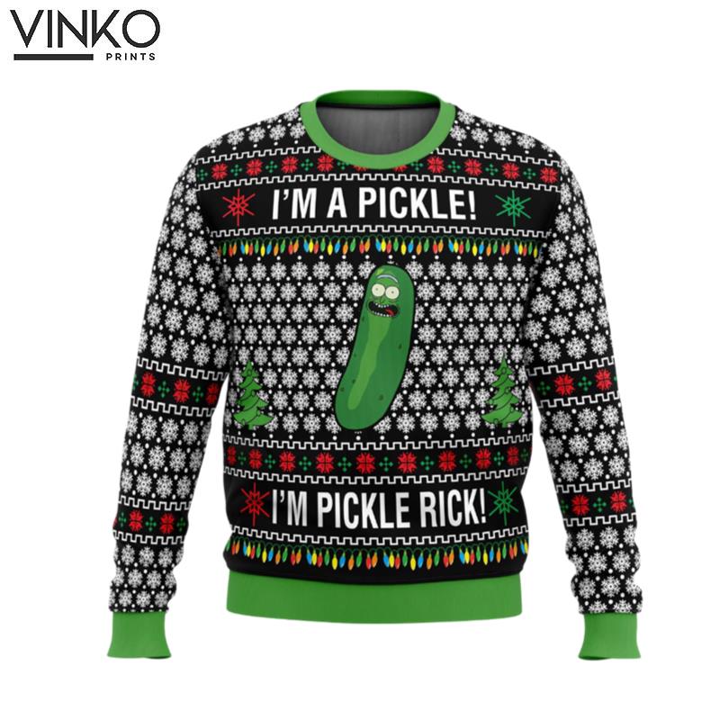 Rick and Morty Pickle Rick Ugly Christmas Sweater