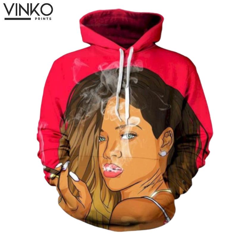 Rihanna V2 And Pered Custom Rihanna Graphic Hoodie