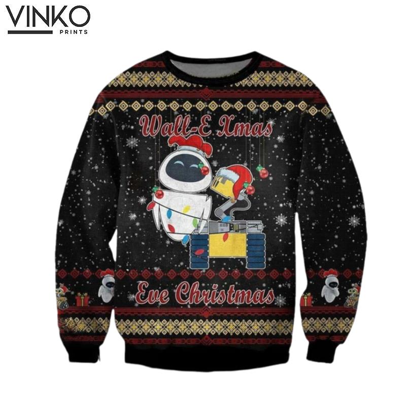 Robot Couple Quotes 3D All Over Printed Tshirt Animation Movie Xmas Ugly Christmas Sweater