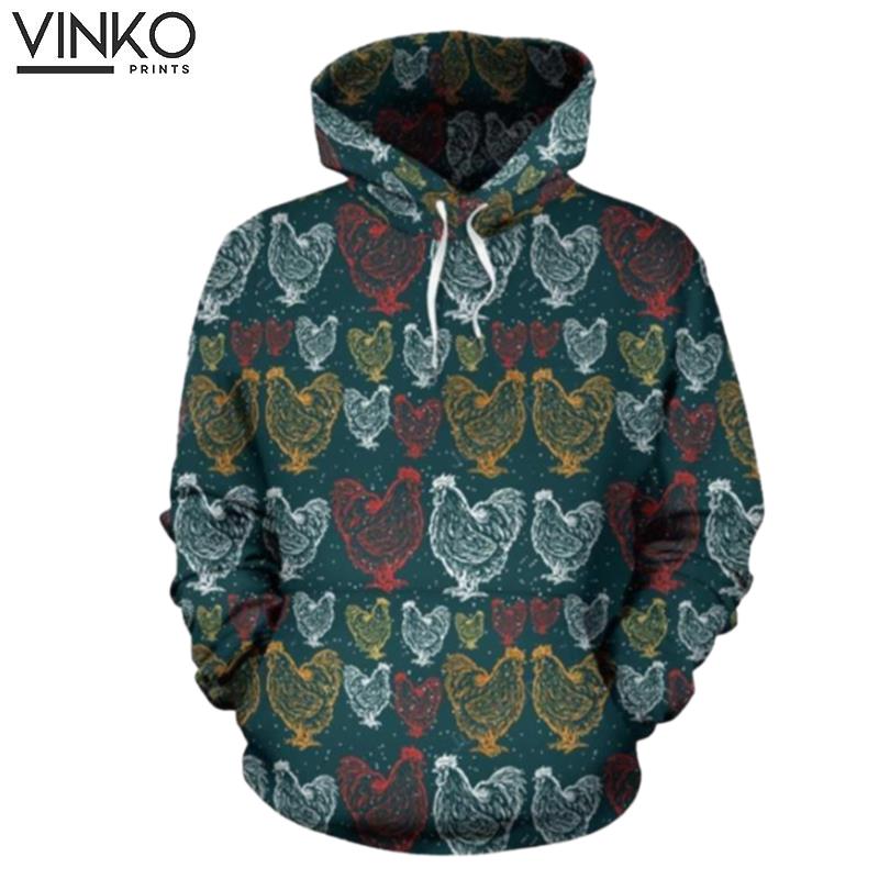 Rooster Hand Draw Hoodie