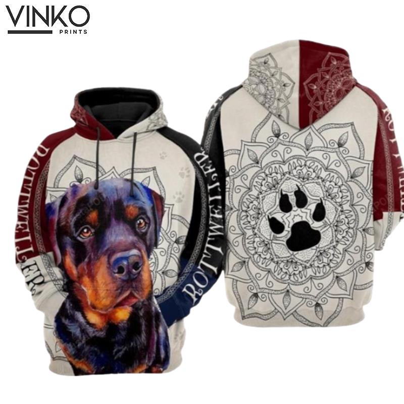 Rottweiler Nfl Football Mandala Rottweiler Rottweiler Hoodie