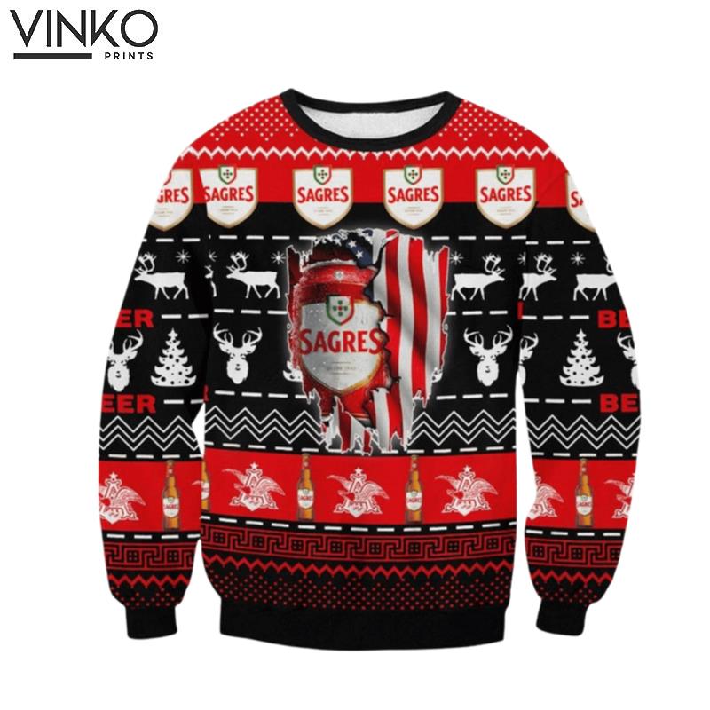 Sagres Beer Ugly Christmas Sweater