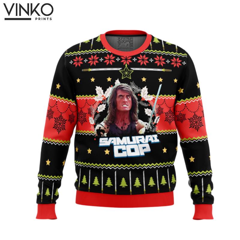 Samurai Cop Ugly Christmas Sweater