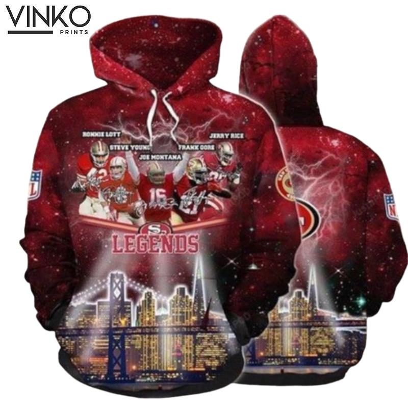 San Francisco 49Ers City Night Light Galaxy Signed Hoodie