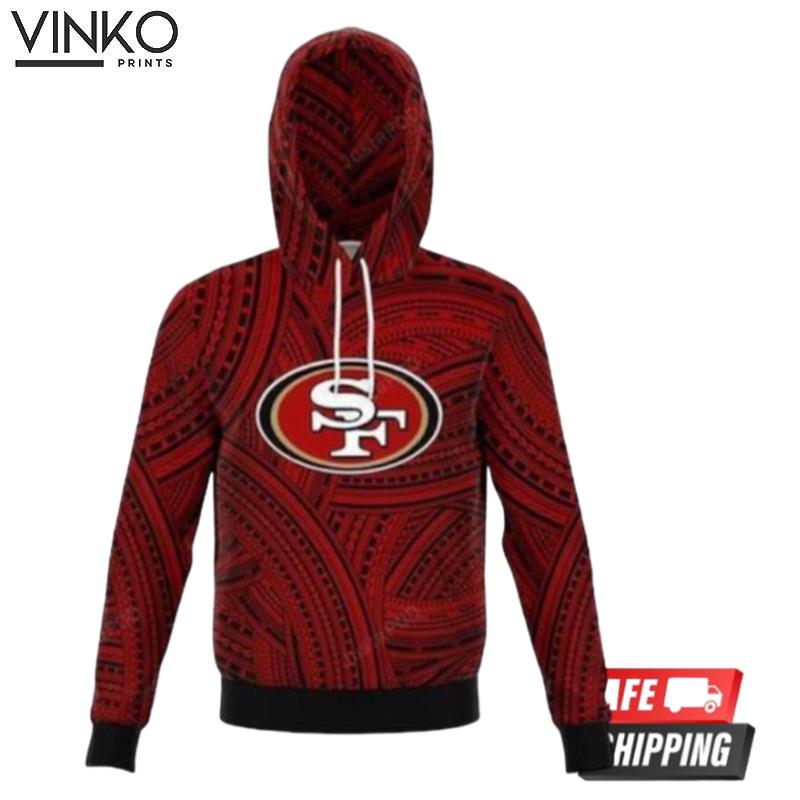 San Francisco 49Ers Ncaa Football Full Maori Tattoo San Francisco 49Ers Hoodie