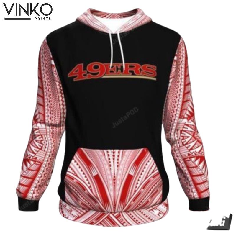 San Francisco 49Ers Ncaa Football Maori Tattoo Red San Francisco 49Ers Hoodie