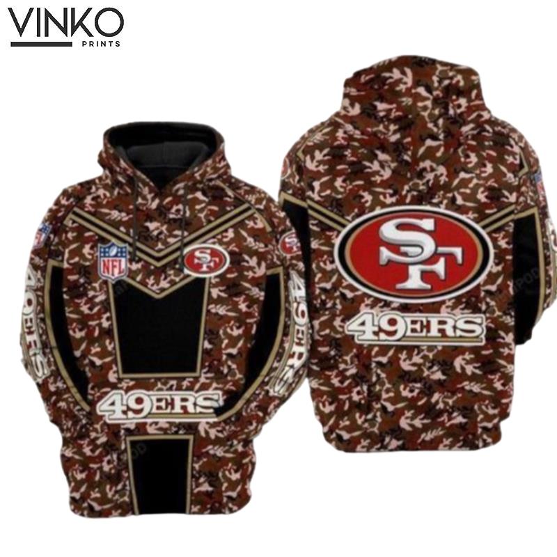 San Francisco 49Ers Nfl Football Camouflage Red San Francisco 49Ers Hoodie