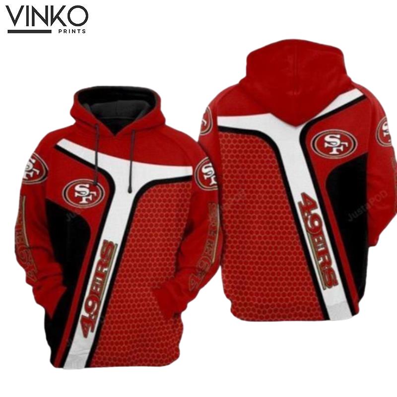 San Francisco 49Ers Nfl Football Red Striped San Francisco 49Ers Hoodie